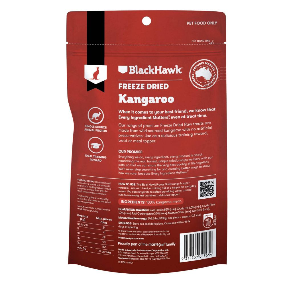 Black Hawk Freeze Dried Kangaroo Dog Treats