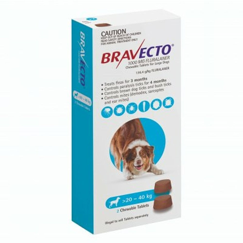 Bravecto Large 20-40kg Blue Dog Chew Treatment