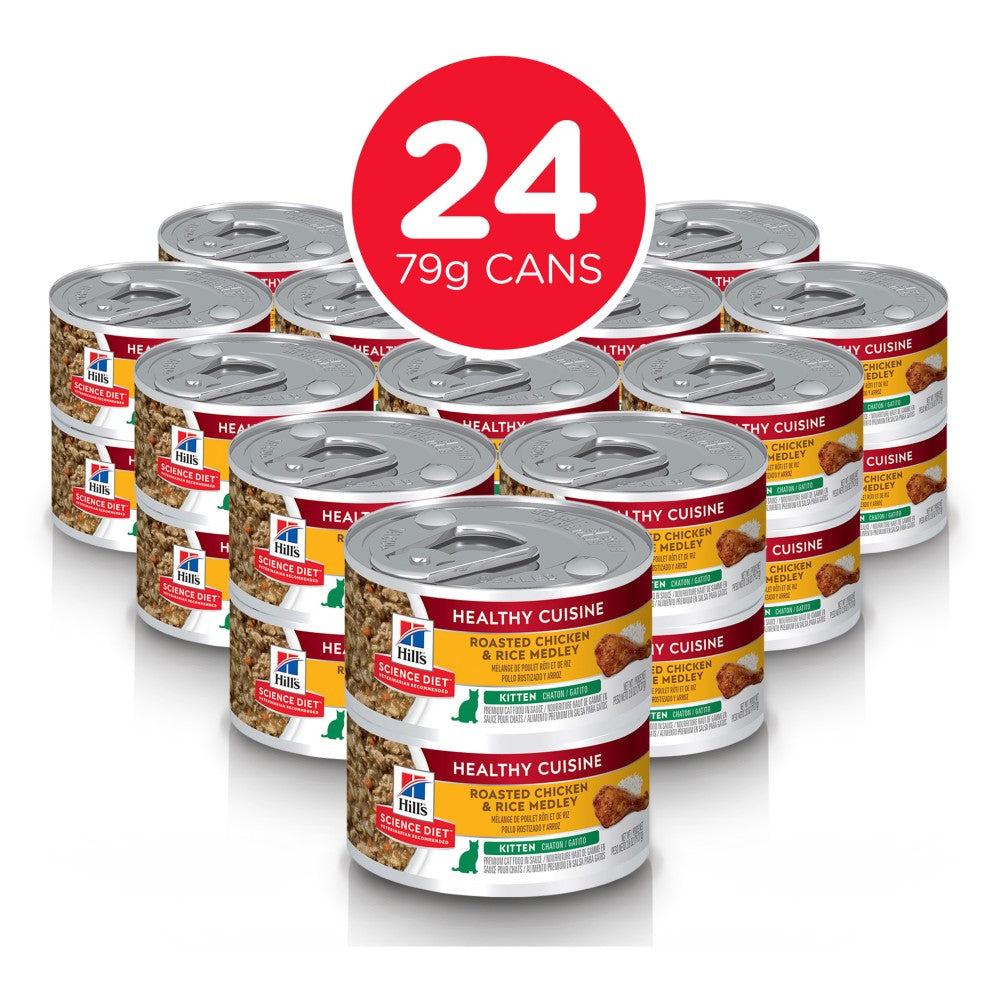 Hills Science Diet Kitten Healthy Cuisine Chicken and Rice Medley Canned Food