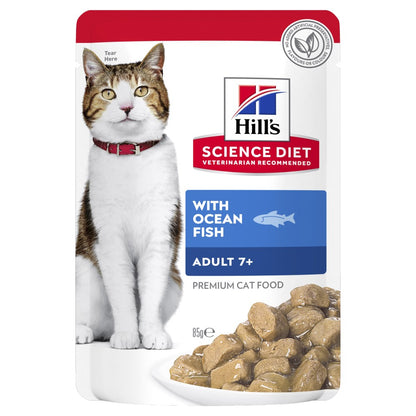 Hills Science Diet Adult 7+ Ocean Fish Cat Food Pouches