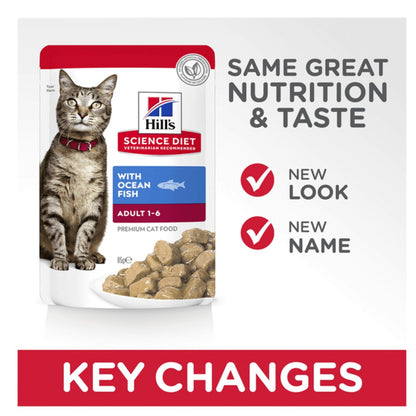 Hills Science Diet Adult Ocean Fish Cat Food Pouches