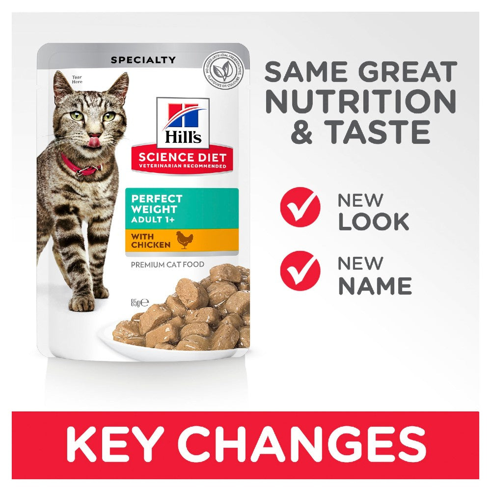 Hills Science Diet Adult Perfect Weight Chicken Cat Food Pouches