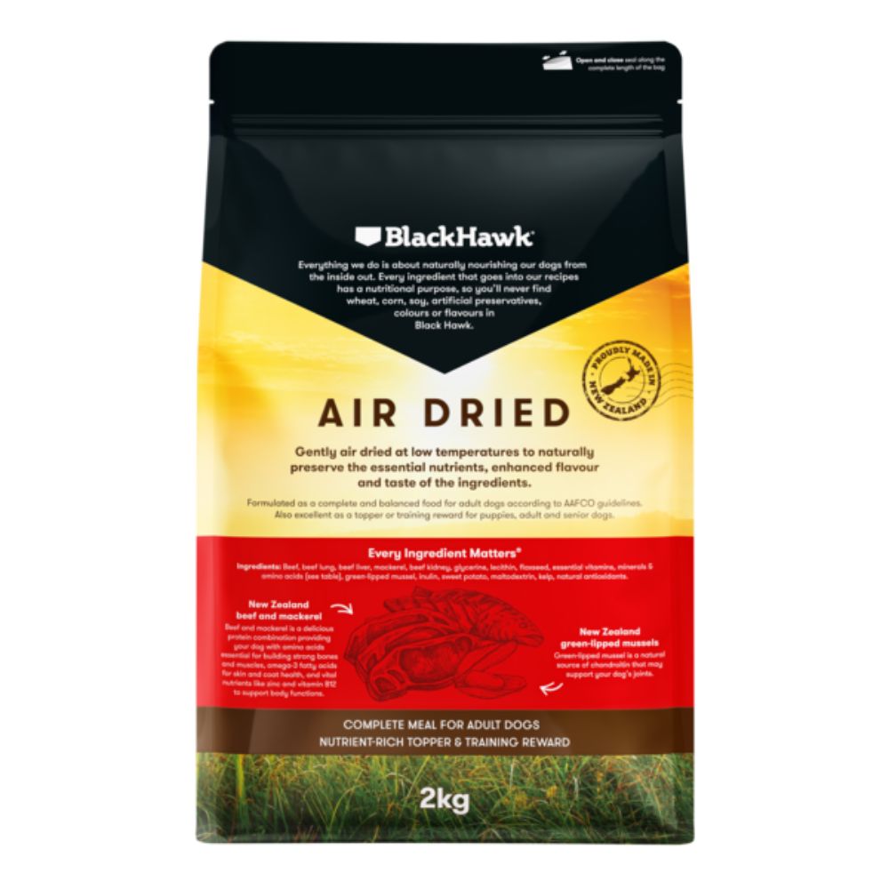 Black Hawk Air Dried Dog Food Beef and Mackerel