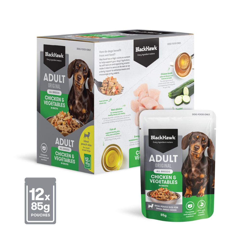 Black Hawk Adult Chicken and Vegetables Wet Food Pouches