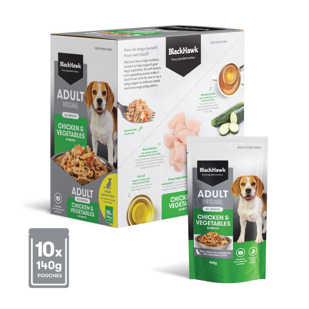 Black Hawk Adult Chicken and Vegetables Wet Food Pouches