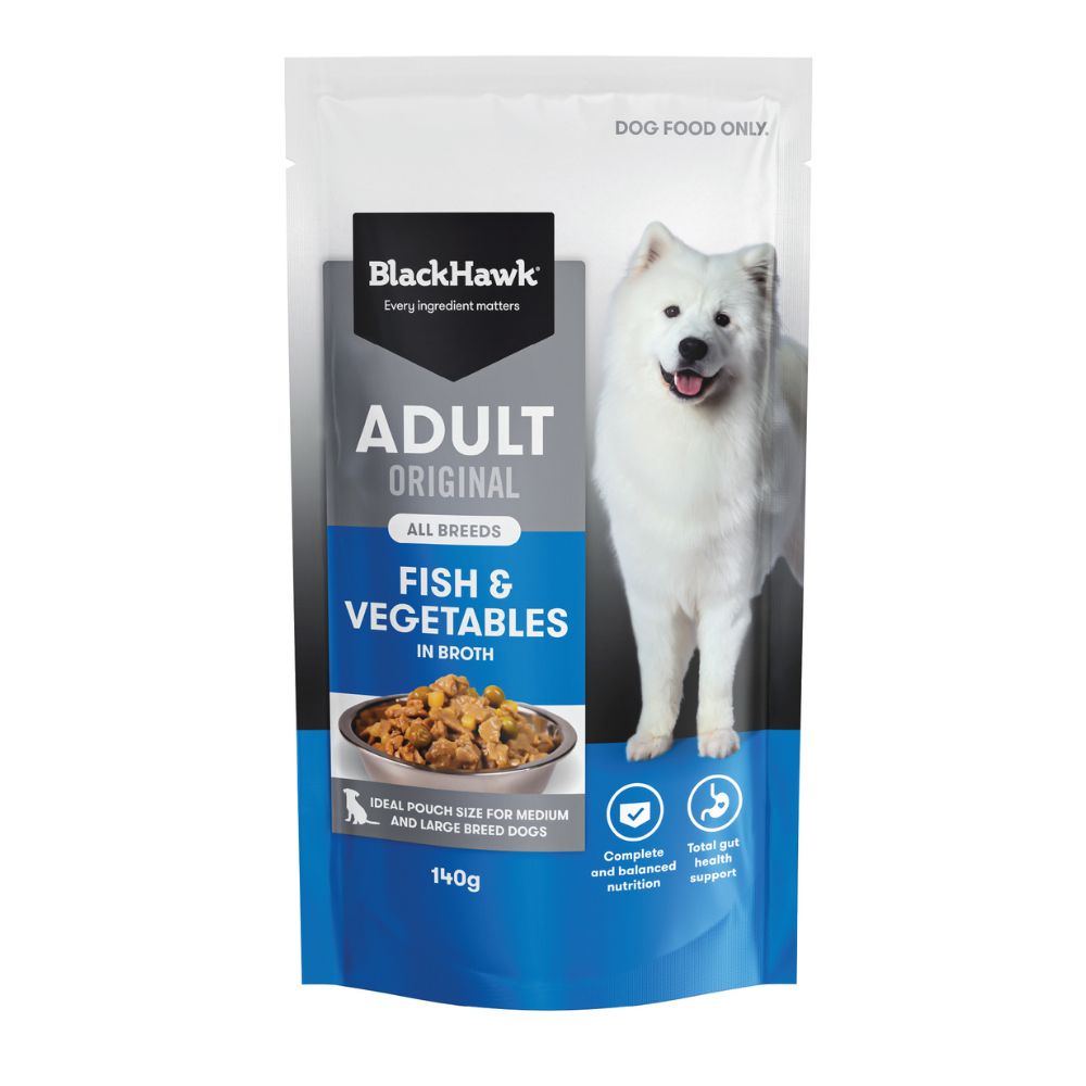 Black Hawk Adult Fish And Vegetables Wet Food Pouches