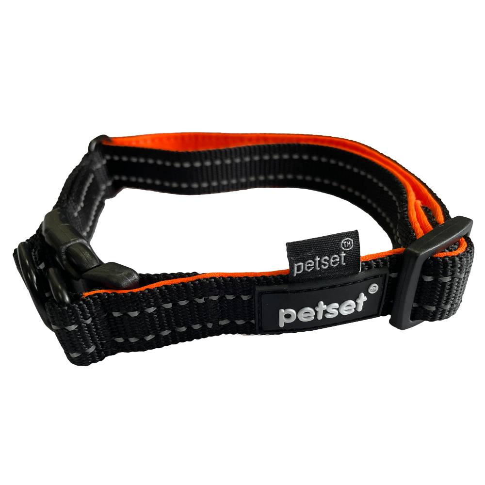 Petset Dog Collar Active Adjustable Black and Orange