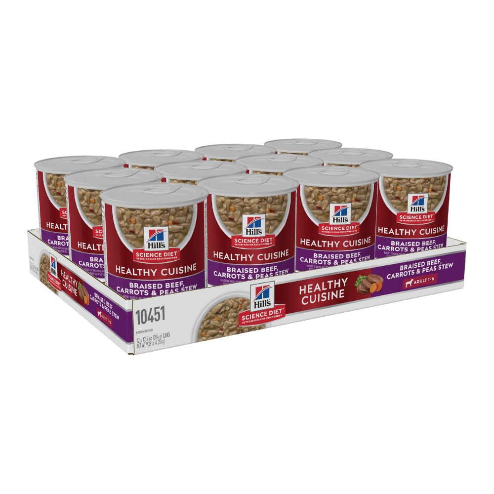Hills Science Diet Adult Healthy Cuisine Beef, Carrot and Peas Stew Canned Dog Food