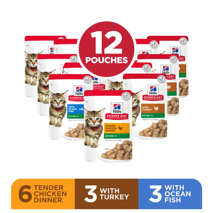 Hills Science Diet Kitten Favourite Selection Variety Pack Cat Food Pouches