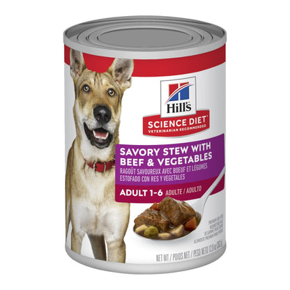 Hills Science Diet Adult Savory Stew Beef and Vegetable Canned Dog...