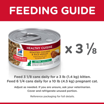Hills Science Diet Kitten Healthy Cuisine Chicken and Rice Medley Canned Food