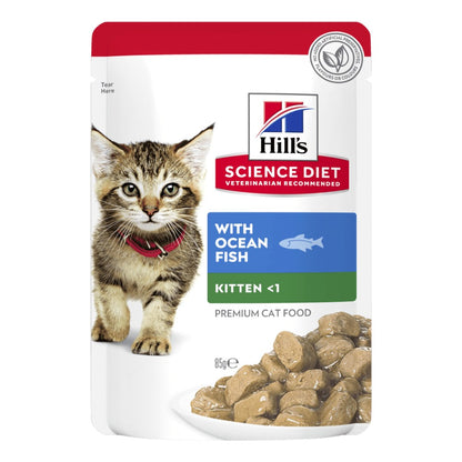 Hills Science Diet Kitten Ocean Fish Cat Food Pouches