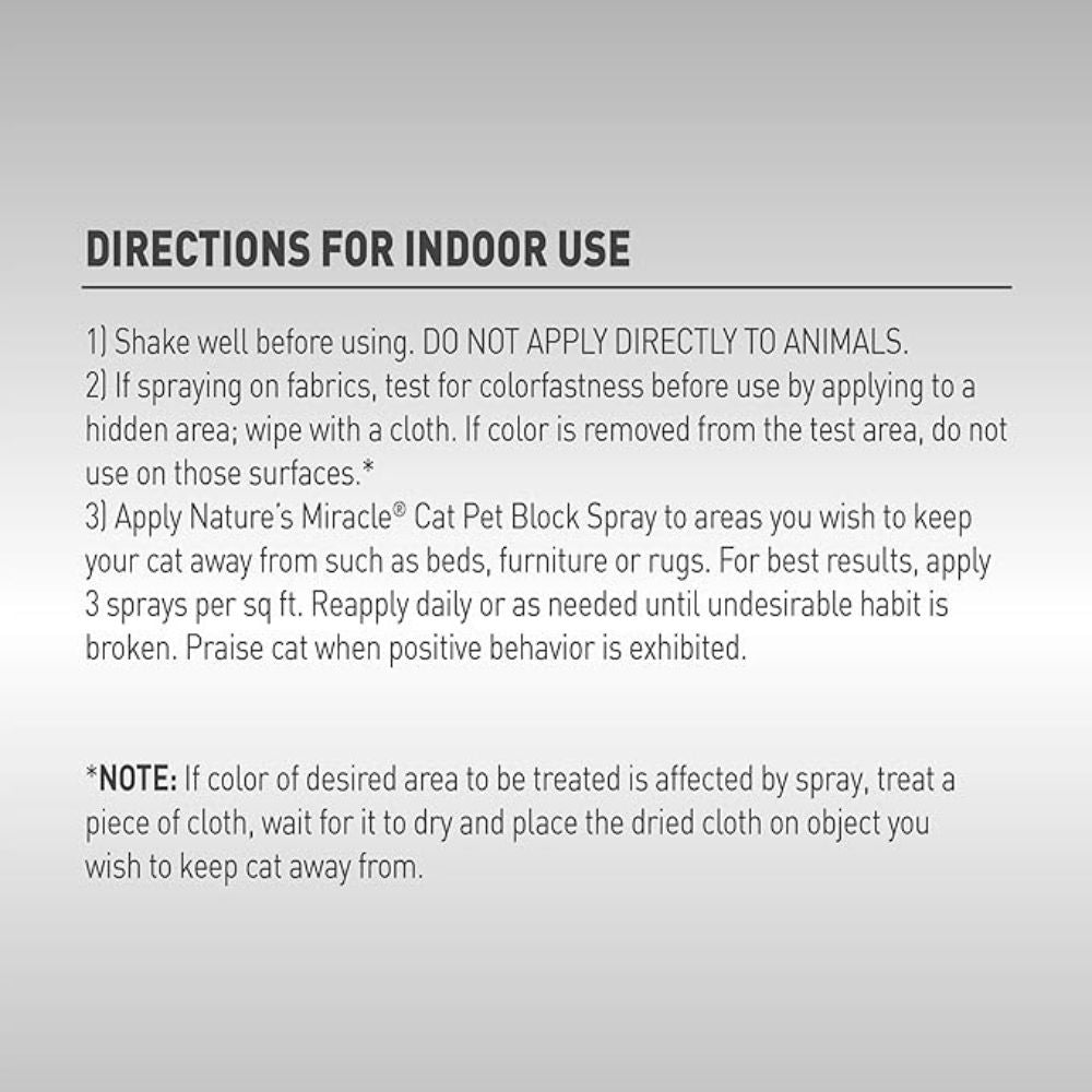 Natures Miracle Advanced Platinum Cat Pet Block Repellent Spray