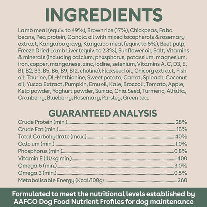 PureLife Freeze-Dried Raw-Coated Lamb and Kangaroo Adult Dog Food