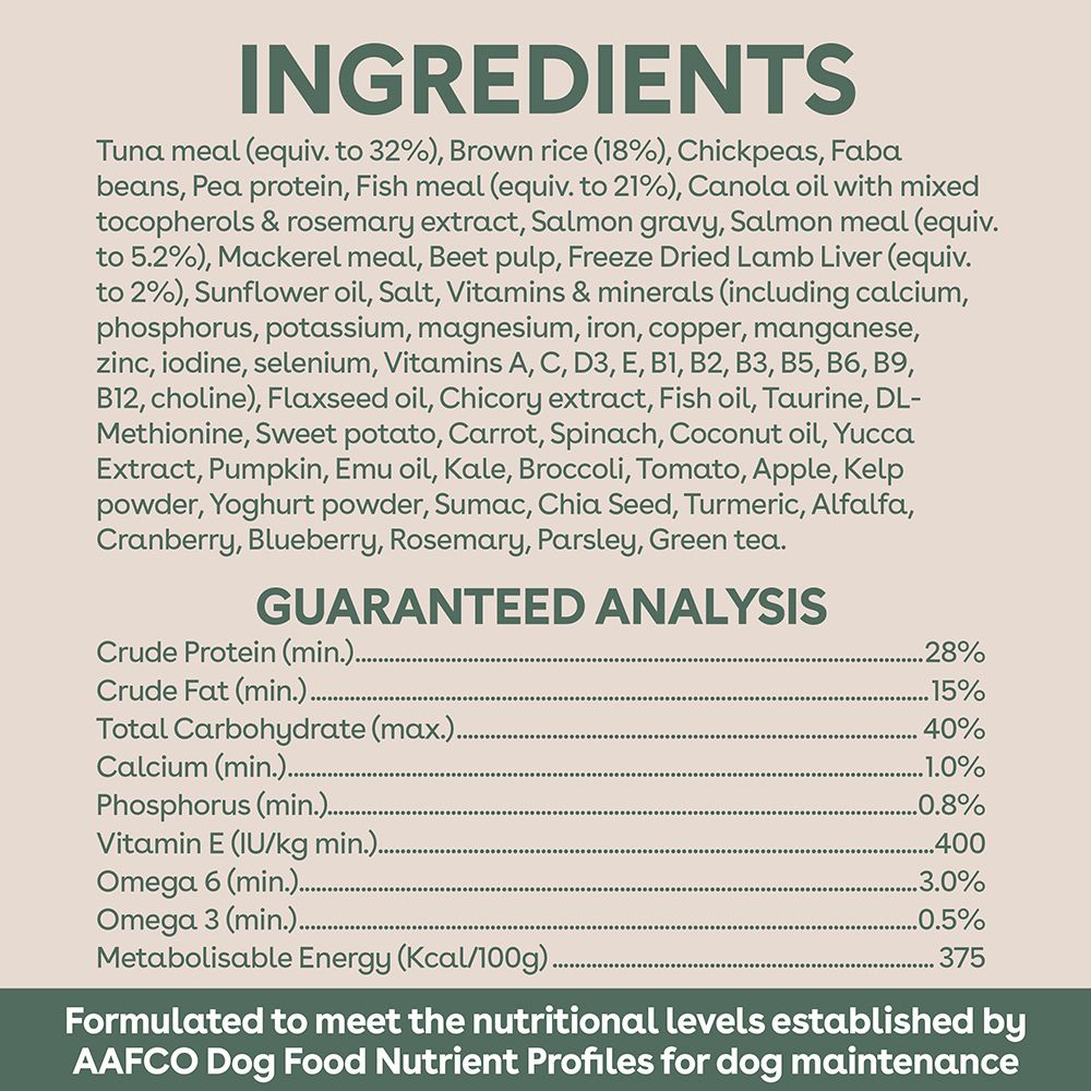 PureLife Freeze-Dried Raw-Coated Tuna and Salmon Adult Dog Food