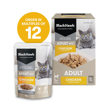 Black Hawk Adult Cat Chicken in Gravy Pouches