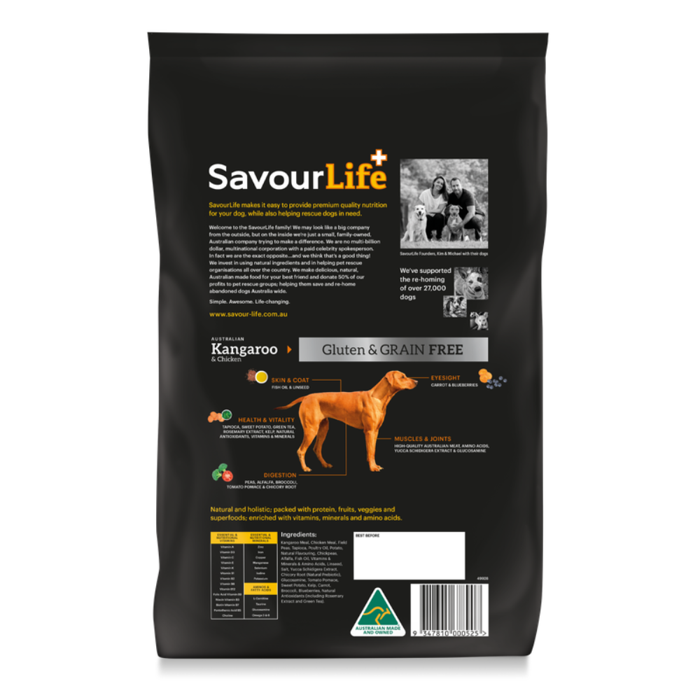 SavourLife Grain Free Adult Kangaroo and Chicken Dog Food