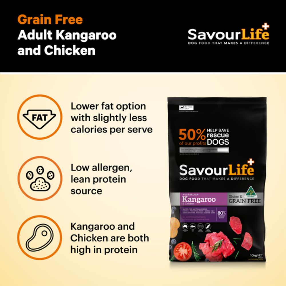 SavourLife Grain Free Adult Kangaroo and Chicken Dog Food