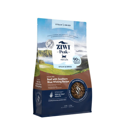 Ziwi Peak Steam Beef with Southern Blue Whiting Adult Cat Dry Food