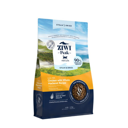Ziwi Peak Steam Dried Chicken with Whole Mackerel Adult Cat Dry Food