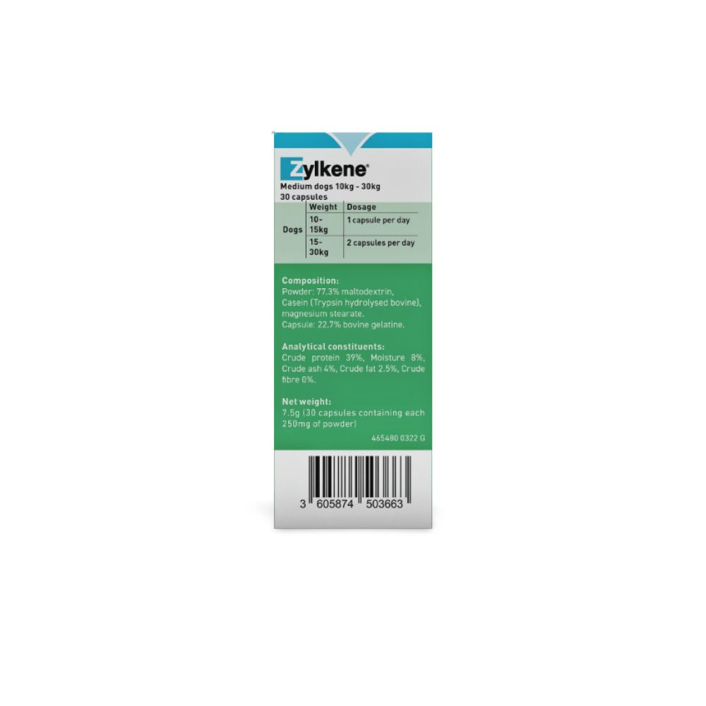 ZYLKENE MEDIUM DOG 10-30KG 225MG CAPSULES