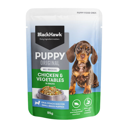 Black Hawk Puppy Chicken And Vegetables Wet Food Pouches