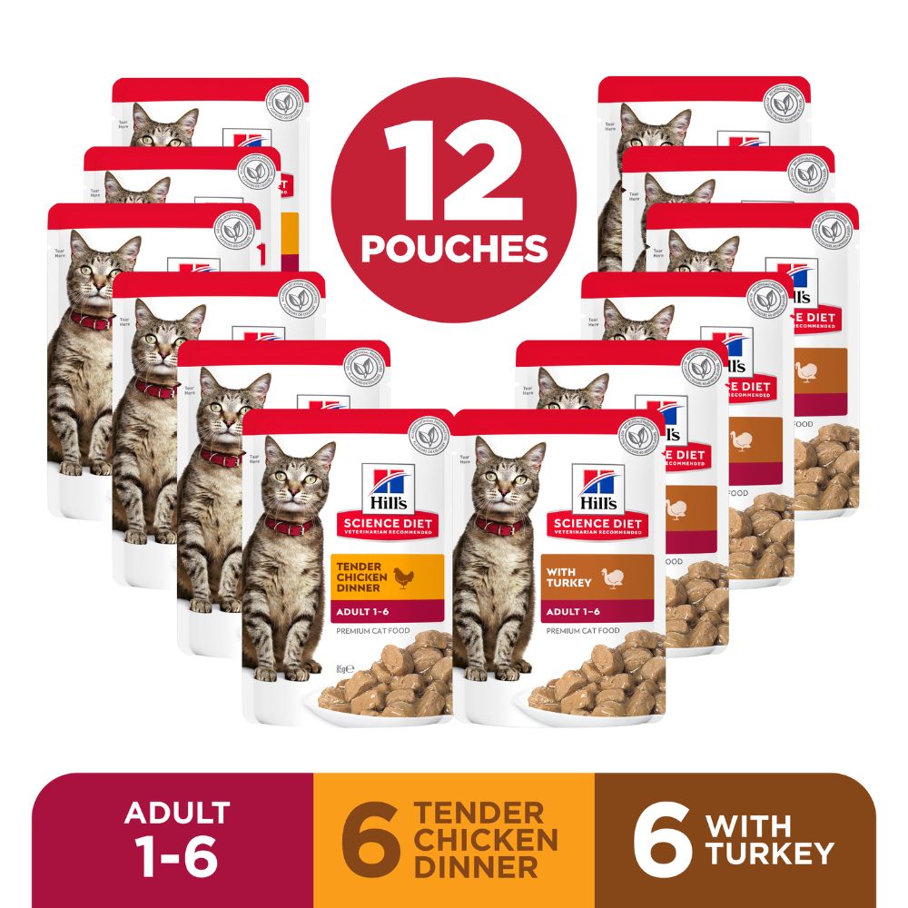 Hills Science Diet Adult Poultry Selection Cat Food Pouches