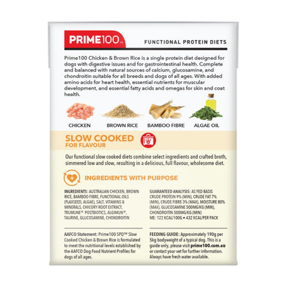 Prime100 SPD Slow Cooked Chicken and Brown Rice Wet Dog Food