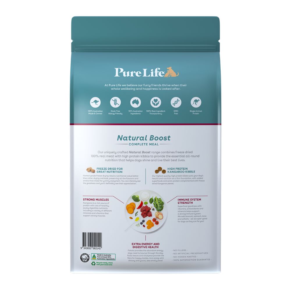 PureLife Natural Boost Kangaroo Freeze Dried Adult Dog Food