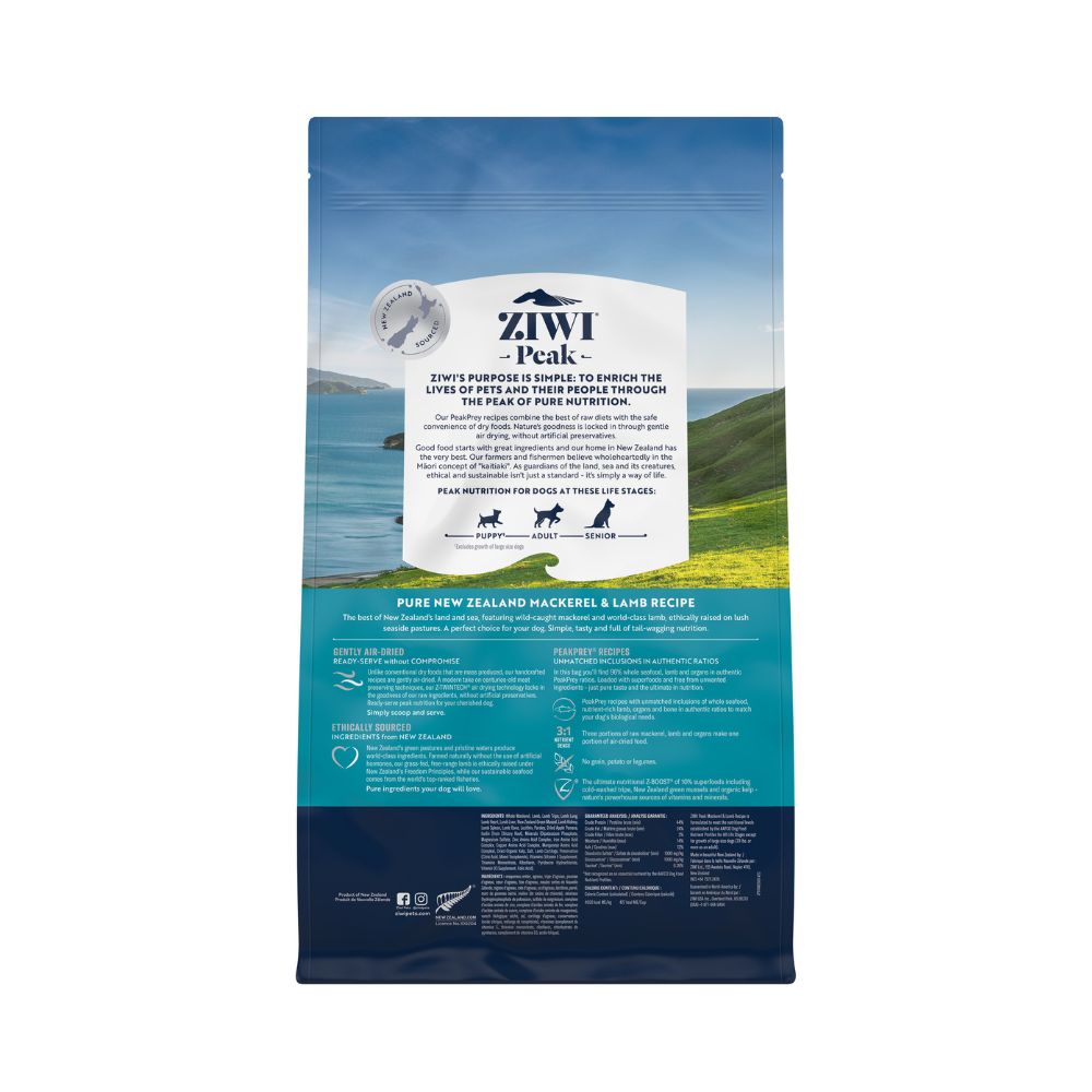Ziwi Peak Air Dried Mackerel and Lamb Dry Dog Food