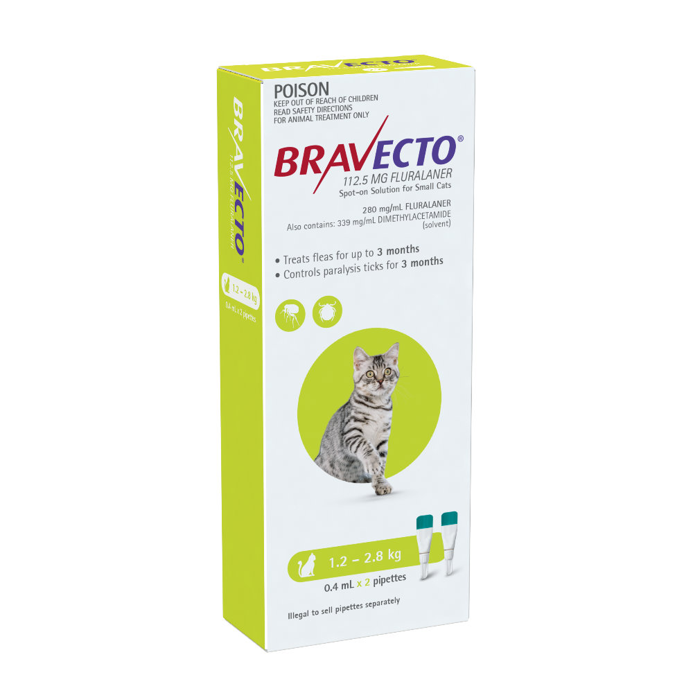 Bravecto Cat Small 1.22.8kg Green Spot On Treatment