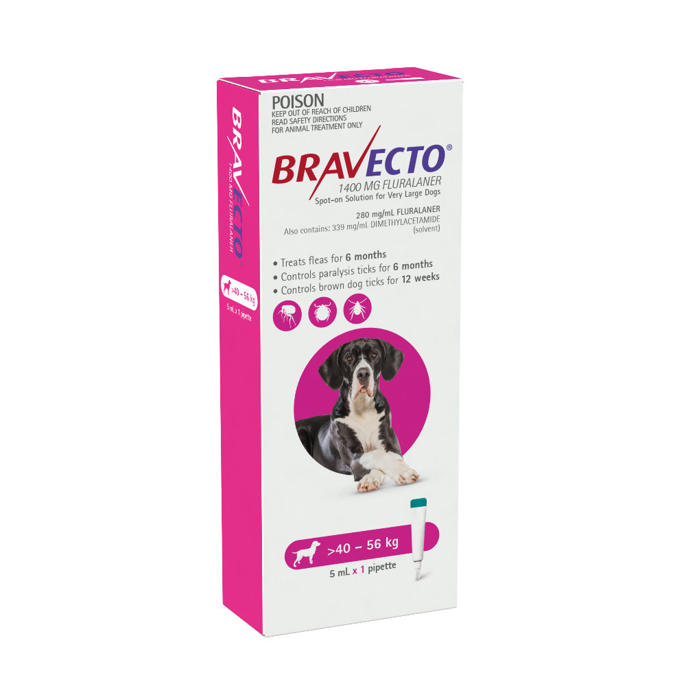 Bravecto Very Large 40-56kg Pink Spot On Treatment