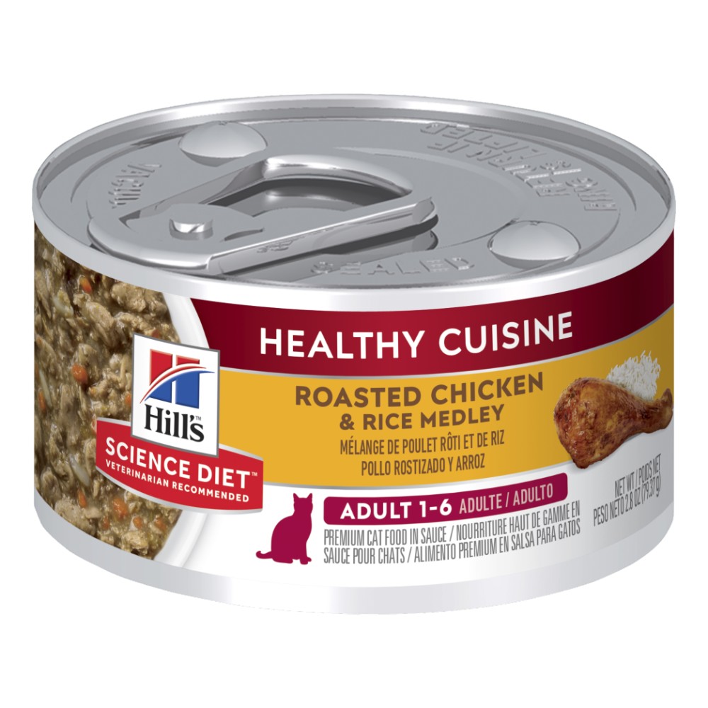 Hills Science Diet Adult Cat Healthy Cuisine Chicken and Rice Medley Canned Food