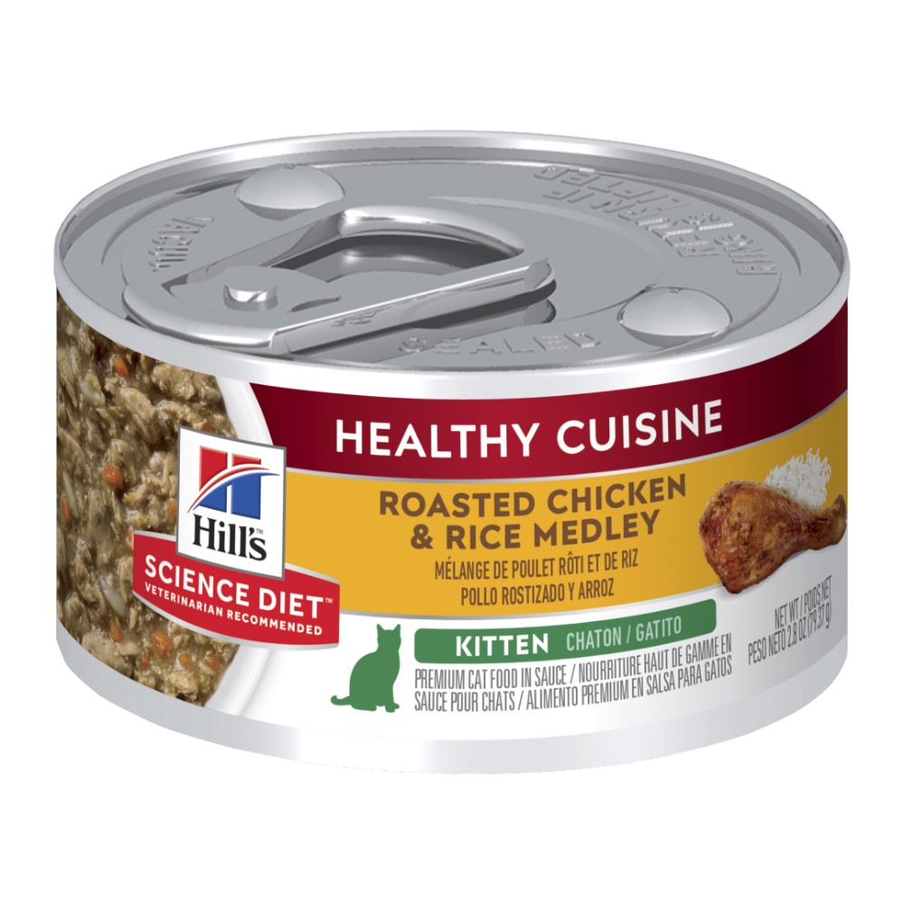 Hills Science Diet Kitten Healthy Cuisine Chicken and Rice Medley Canned Food