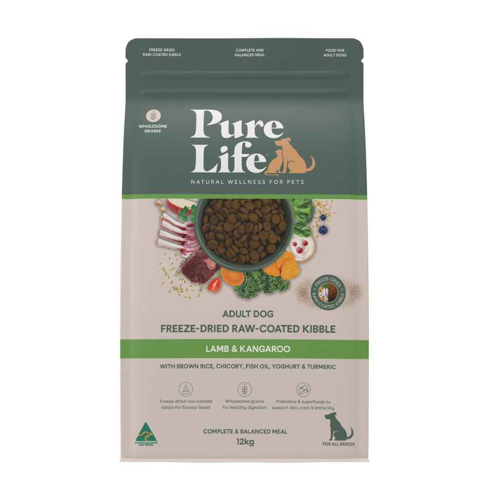 Purelife Freeze-Dried Raw-Coated Lamb And Kangaroo Adult Dog Food