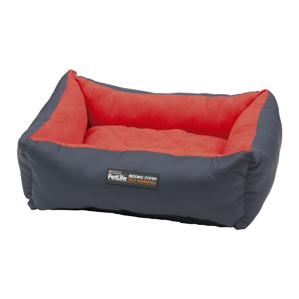 Purina Petlife Self Warm Cuddle Bed Red/Charcoal