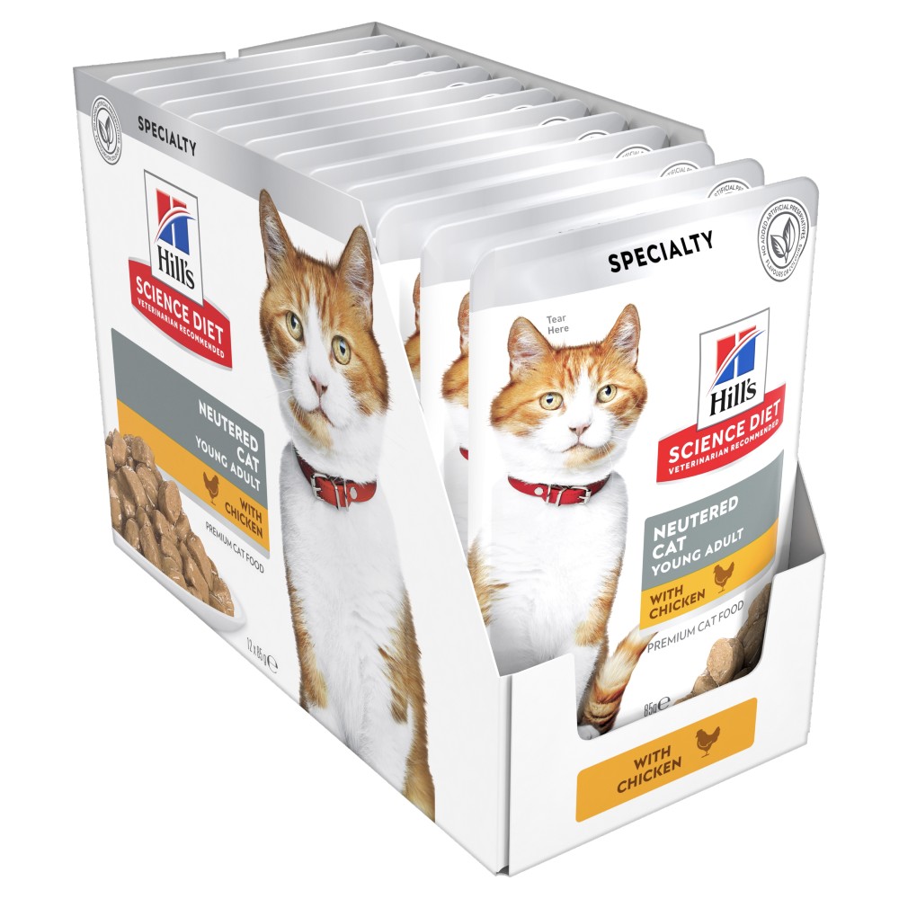 Hills Science Diet Young Adult Neutered Chicken Cat Food Pouches