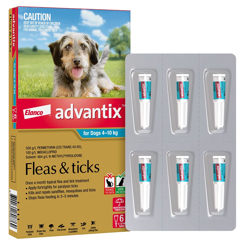 Advantix Medium 4 10kg Teal Dog Flea And Tick Control