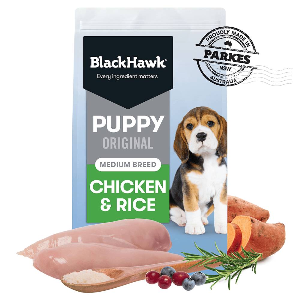 Black Hawk Dog Food Puppy Medium Breed Chicken and Rice