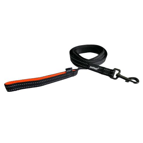 Petset Slim Line Active Dog Lead Black and Orange
