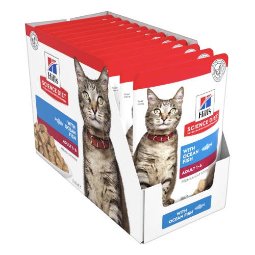 Hills Science Diet Adult Ocean Fish Cat Food Pouches