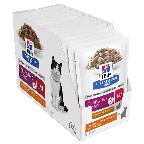 Hills Prescription Diet i/d Digestive Care Chicken Cat Food Pouches